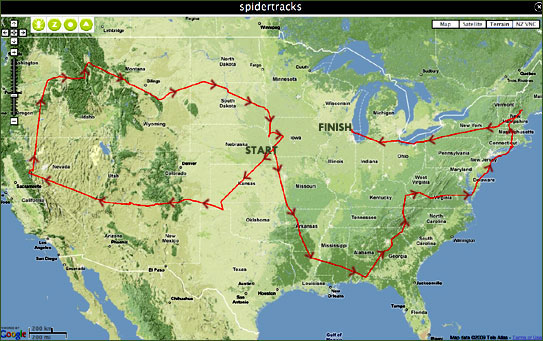 map of usa showing planned flight route